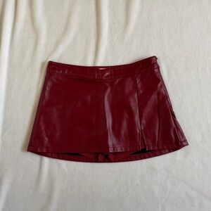 Garage Leather Mini Skort